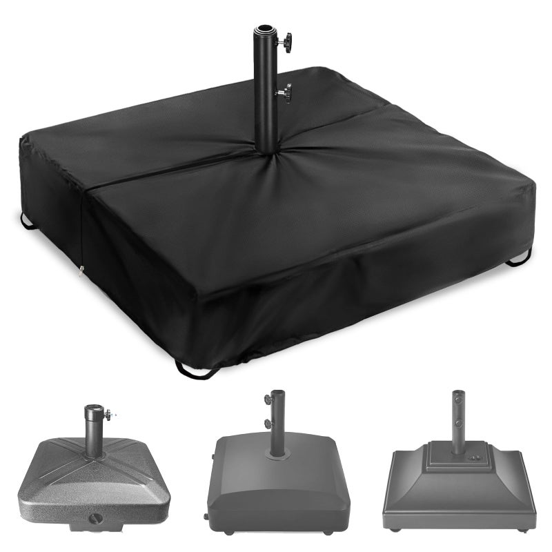 Rileytee Patio Umbrella Base Cover,Outdoor Heavy Duty 600D Waterproof Anti-UV Square Umbrella Stand Base Covers (30""L x 30""W x 5""H-Black) - Image 1